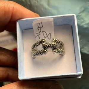 Elegant Silver-Tone Lia Sophia Women's Night & Day Ring (size 8)